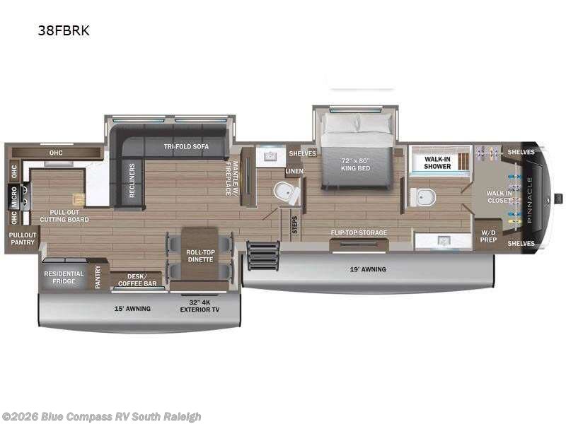 2025 Jayco Pinnacle 38FBRK - New Fifth Wheel For Sale by Blue Compass RV South Raleigh in Benson, North Carolina features Slideout