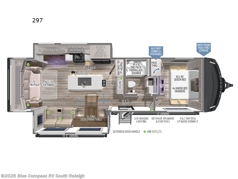 2026 Brinkley RV Model Z AIR 297 - New Travel Trailer For Sale by Blue Compass RV South Raleigh in Benson, North Carolina features Slideout