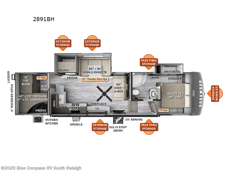 2023 Forest River Rockwood Signature 2891bh  Ultra Lite - Used Fifth Wheel For Sale by Blue Compass RV South Raleigh in Benson, North Carolina features Slideout