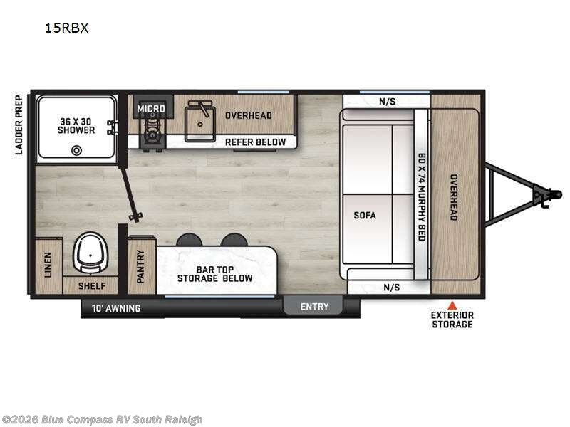 2026 Forest River Aurora Light 15RBX - New Travel Trailer For Sale by Blue Compass RV South Raleigh in Benson, North Carolina
