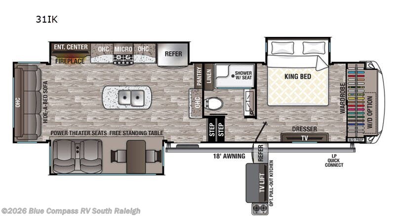 2020 Forest River Cedar Creek Silverback 31IK - Used Fifth Wheel For Sale by Blue Compass RV South Raleigh in Benson, North Carolina features Slideout