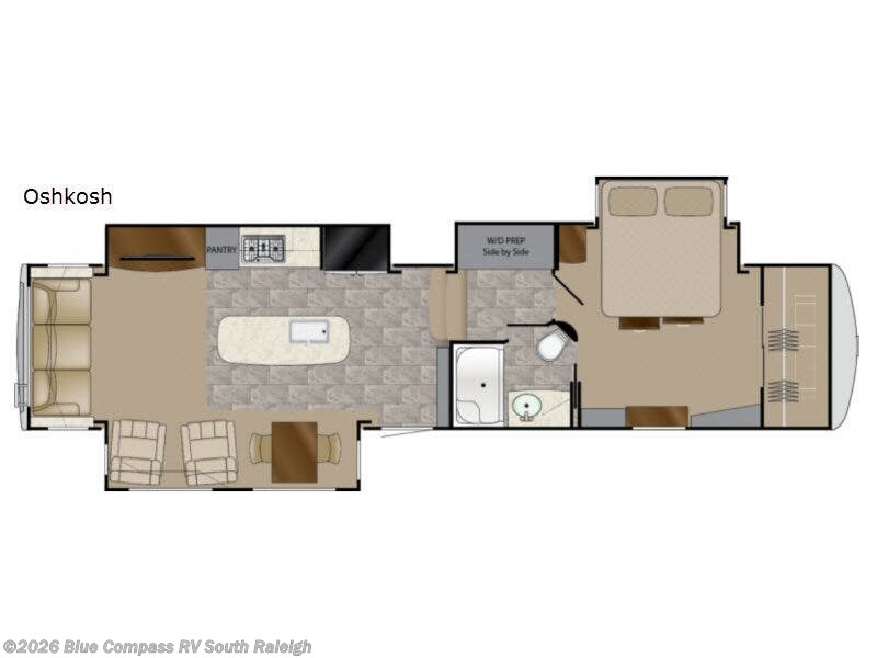 2017 Heartland Landmark 365 Oshkosh - Used Fifth Wheel For Sale by Blue Compass RV South Raleigh in Benson, North Carolina features Slideout