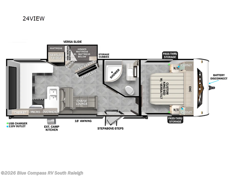 2024 Forest River Wildwood X-Lite 24VIEW - Used Travel Trailer For Sale by Blue Compass RV South Raleigh in Benson, North Carolina features Slideout