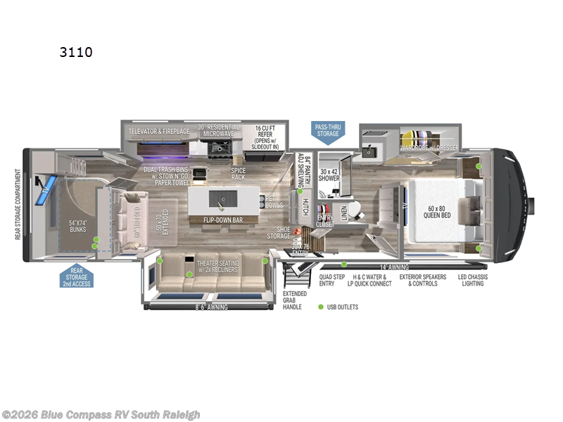 2026 Brinkley RV Model Z 3110 - New Fifth Wheel For Sale by Blue Compass RV South Raleigh in Benson, North Carolina features Slideout