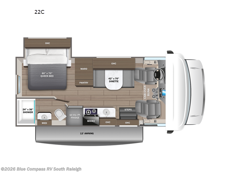 2026 Entegra Coach Odyssey SE 22C - New Class C For Sale by Blue Compass RV South Raleigh in Benson, North Carolina features Slideout