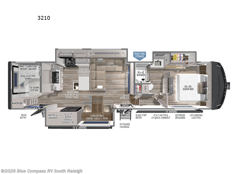 2026 Brinkley RV Model Z 3210 - New Fifth Wheel For Sale by Blue Compass RV South Raleigh in Benson, North Carolina features Slideout
