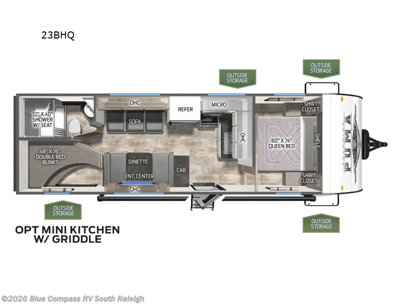 2024 Palomino Puma 23BHQ - Used Travel Trailer For Sale by Blue Compass RV South Raleigh in Benson, North Carolina