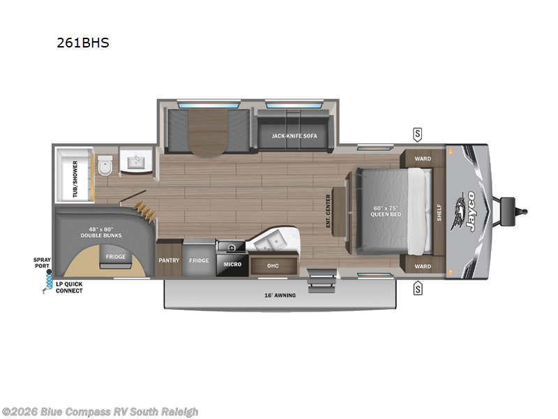 2025 Jayco Jay Flight SLX 261BHS - New Travel Trailer For Sale by Blue Compass RV South Raleigh in Benson, North Carolina features Slideout