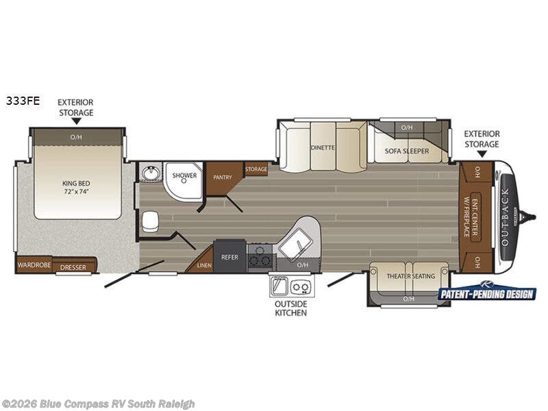 2018 Keystone Outback 333FE - Used Travel Trailer For Sale by Blue Compass RV South Raleigh in Benson, North Carolina features Slideout