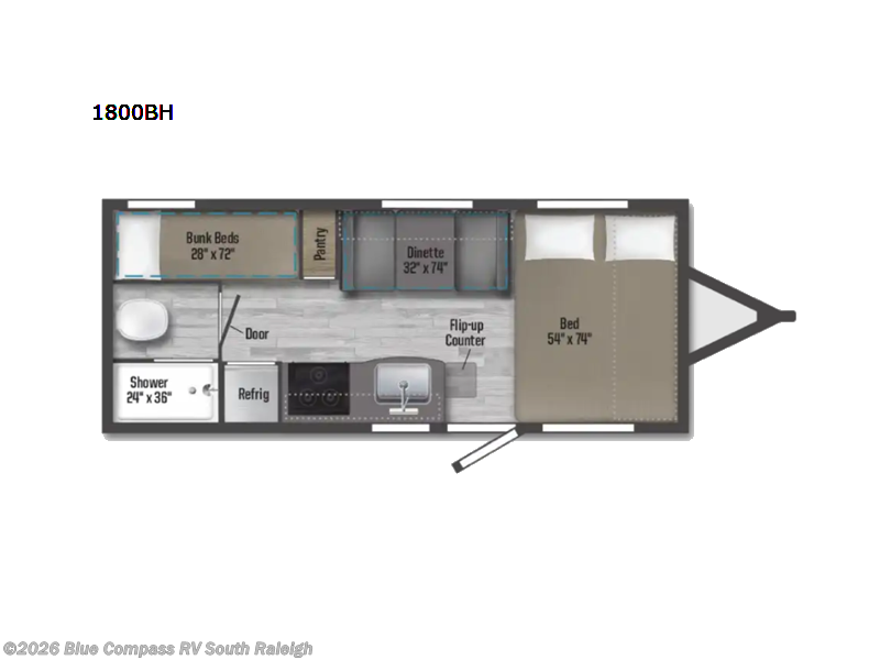 2022 Winnebago Micro Minnie 1800BH - Used Travel Trailer For Sale by Blue Compass RV South Raleigh in Benson, North Carolina