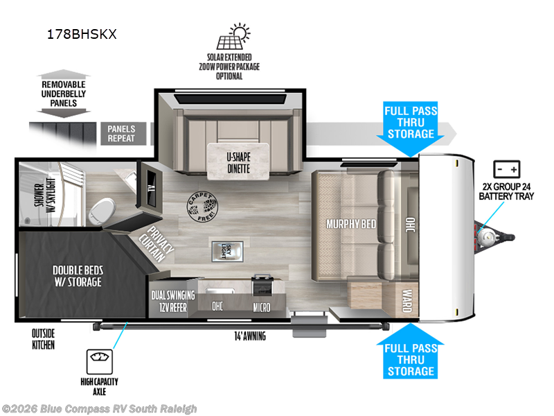 2023 Forest River Salem FSX 178BHSKX - Used Travel Trailer For Sale by Blue Compass RV South Raleigh in Benson, North Carolina features Slideout