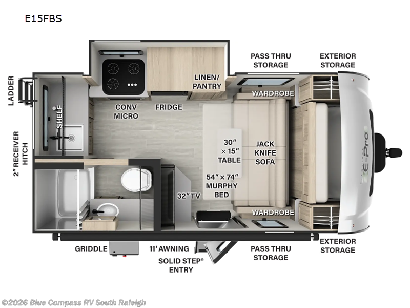 2024 Forest River Flagstaff E-Pro E15FBS - Used Travel Trailer For Sale by Blue Compass RV South Raleigh in Benson, North Carolina