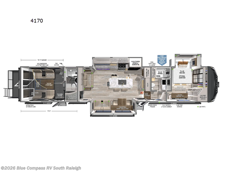 2027 Brinkley RV Model G 4170 - New Toy Hauler For Sale by Blue Compass RV South Raleigh in Benson, North Carolina features Slideout