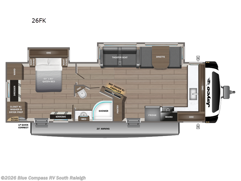 2027 Jayco Jay Feather 26FK - New Travel Trailer For Sale by Blue Compass RV South Raleigh in Benson, North Carolina features Slideout