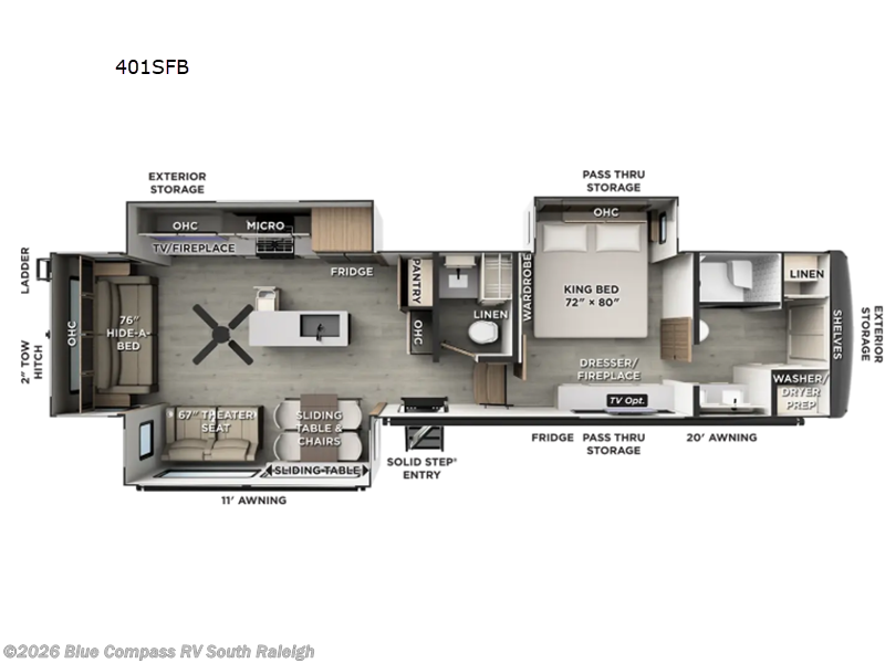 2027 Forest River Rockwood Signature 401SFB - New Fifth Wheel For Sale by Blue Compass RV South Raleigh in Benson, North Carolina features Slideout