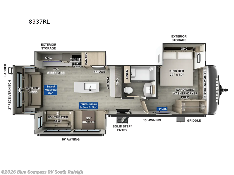 2025 Forest River Rockwood Signature 8337RL - Used Travel Trailer For Sale by Blue Compass RV South Raleigh in Benson, North Carolina features Slideout