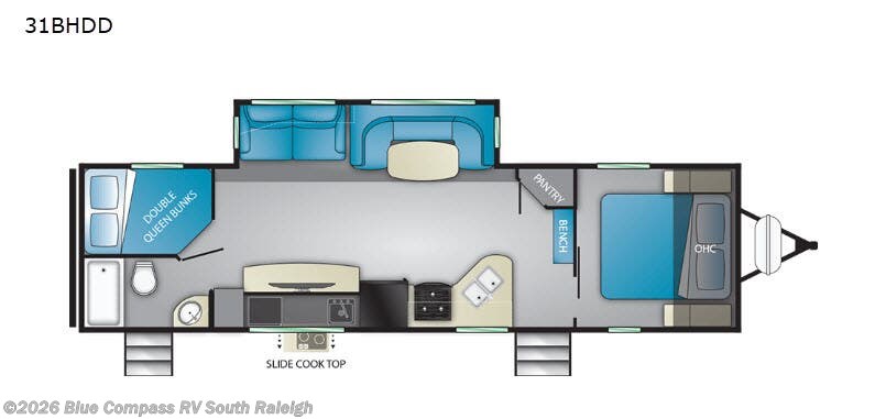 2020 Heartland North Trail 31BHDD - Used Travel Trailer For Sale by Blue Compass RV South Raleigh in Benson, North Carolina features Slideout