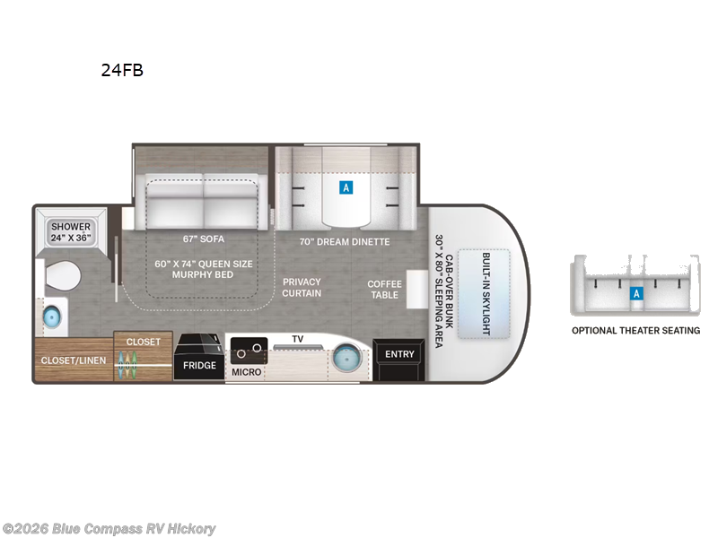 2026 Thor Motor Coach Tiburon Sprinter 24FB - New Class C For Sale by Blue Compass RV Hickory in Claremont, North Carolina features Slideout