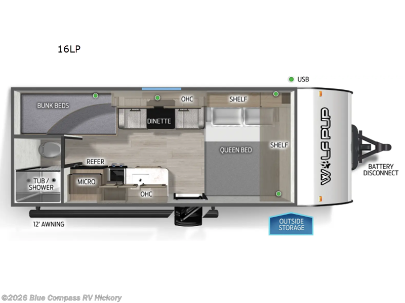 2026 Forest River Cherokee Wolf Pup 16LP - New Travel Trailer For Sale by Blue Compass RV Hickory in Claremont, North Carolina