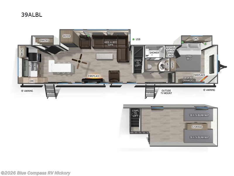 2026 Forest River Cherokee Timberwolf Black Label 39ALBL - New Destination Trailer For Sale by Blue Compass RV Hickory in Claremont, North Carolina features Slideout