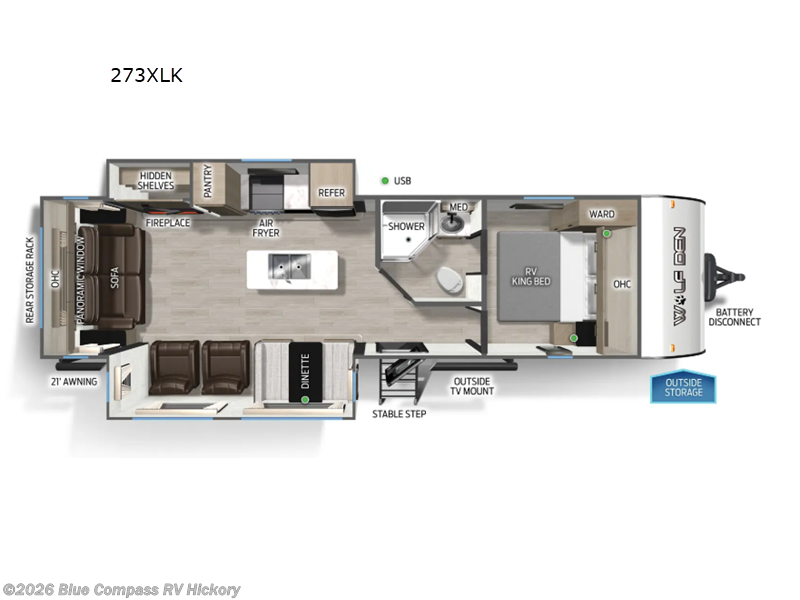 2026 Forest River Cherokee Wolf Den 273XLK - New Travel Trailer For Sale by Blue Compass RV Hickory in Claremont, North Carolina features Slideout