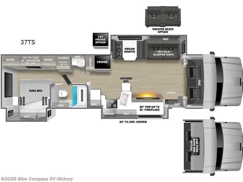 2026 Dynamax Corp DX3 37TS - New Super C For Sale by Blue Compass RV Hickory in Claremont, North Carolina features Slideout