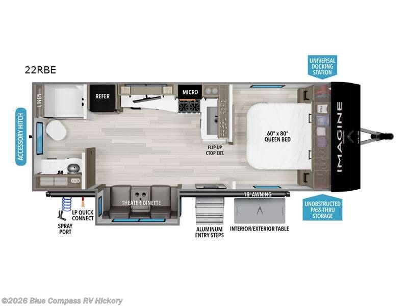 2026 Grand Design Imagine XLS 22RBE - New Travel Trailer For Sale by Blue Compass RV Hickory in Claremont, North Carolina features Slideout