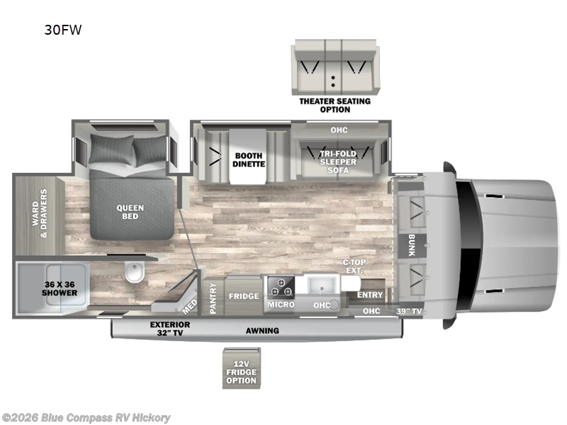 2026 Dynamax Corp isata 5 30FWDEX 4X4 Extreme Edition - New Super C For Sale by Blue Compass RV Hickory in Claremont, North Carolina features Slideout