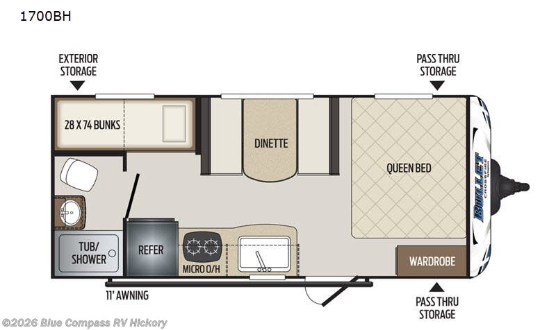 2020 Keystone Bullet Crossfire 1700BH - Used Travel Trailer For Sale by Blue Compass RV Hickory in Claremont, North Carolina