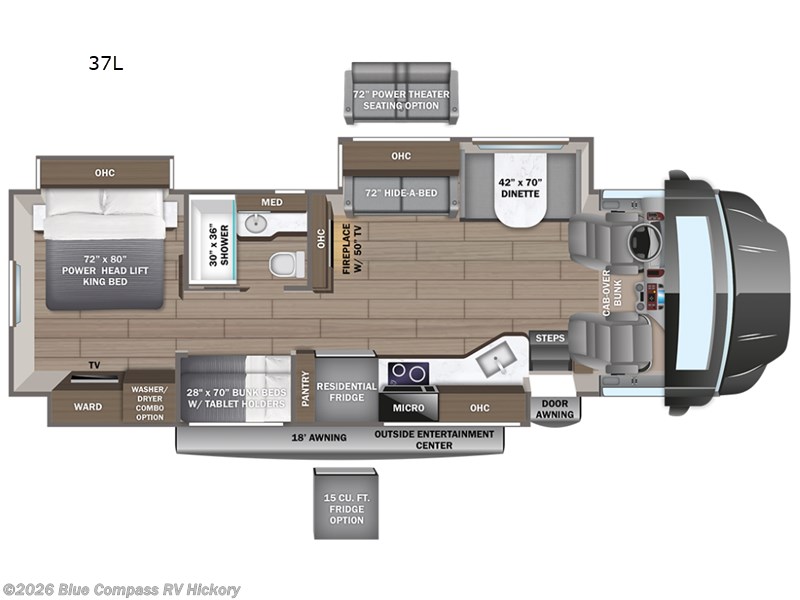2026 Entegra Coach Accolade 37L - New Super C For Sale by Blue Compass RV Hickory in Claremont, North Carolina features Slideout