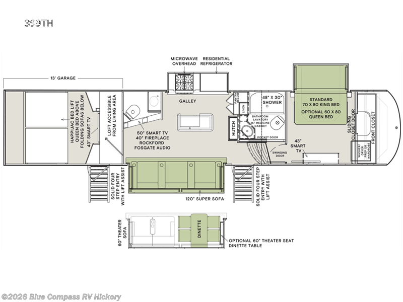 2022 Vanleigh Ambition 399TH - Used Fifth Wheel For Sale by Blue Compass RV Hickory in Claremont, North Carolina features Slideout
