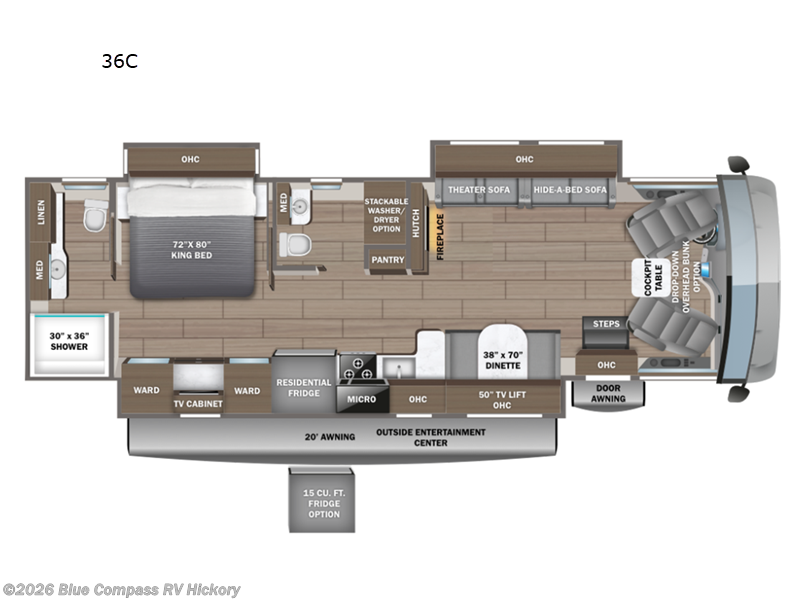 2026 Entegra Coach Vision XL 36C - New Class A For Sale by Blue Compass RV Hickory in Claremont, North Carolina features Slideout