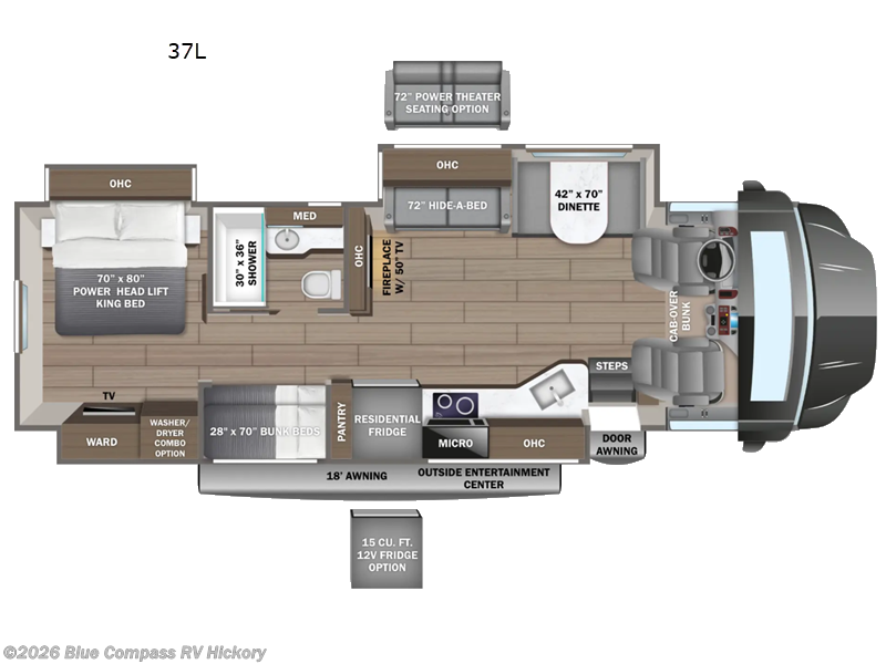 2027 Entegra Coach Accolade 37L - New Super C For Sale by Blue Compass RV Hickory in Claremont, North Carolina features Slideout