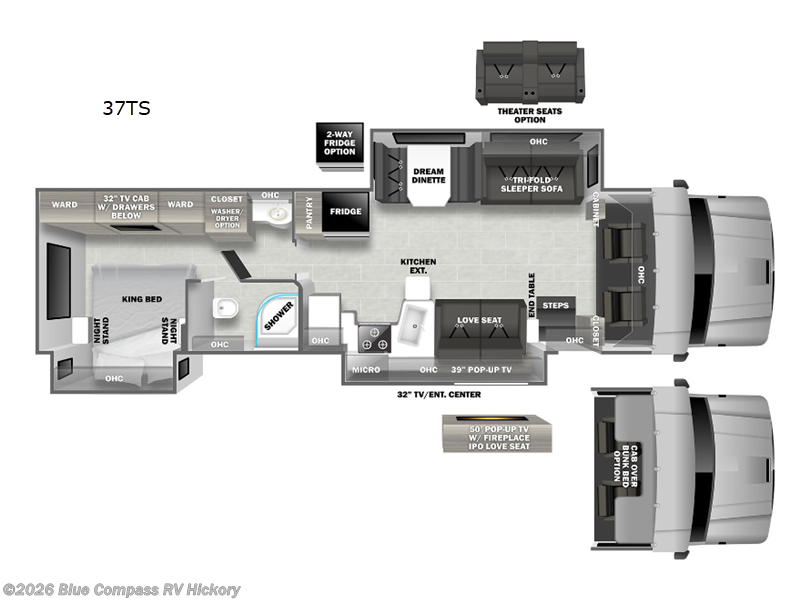 2022 Dynamax Corp DX3 37TS - Used Super C For Sale by Blue Compass RV Hickory in Claremont, North Carolina features Slideout