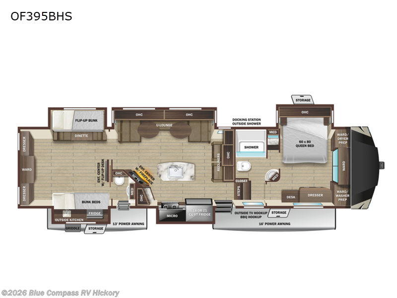 2022 Highland Ridge Open Range OF395BHS - Used Fifth Wheel For Sale by Blue Compass RV Hickory in Claremont, North Carolina features Slideout