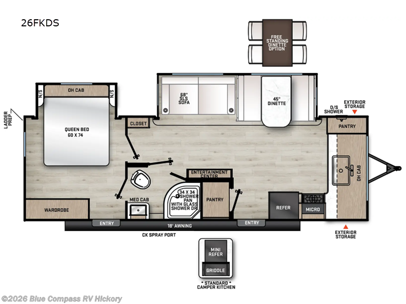 2025 Forest River Aurora 26FKDS - Used Travel Trailer For Sale by Blue Compass RV Hickory in Claremont, North Carolina features Slideout