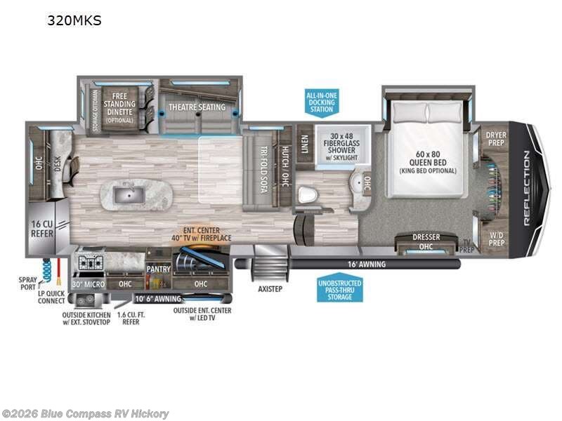 2022 Grand Design Reflection 320MKS - Used Fifth Wheel For Sale by Blue Compass RV Hickory in Claremont, North Carolina features Slideout