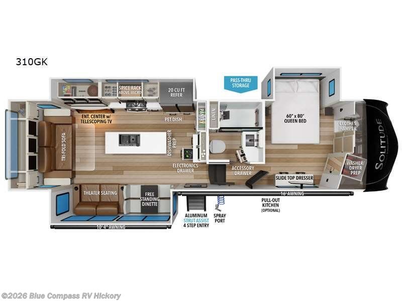 2027 Grand Design Solitude 310GK - New Fifth Wheel For Sale by Blue Compass RV Hickory in Claremont, North Carolina features Slideout