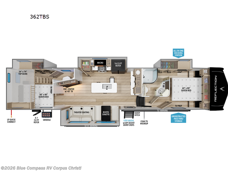 2026 Grand Design Reflection 362TBS - New Fifth Wheel For Sale by Blue Compass RV Corpus Christi in Corpus Christi, Texas features Slideout