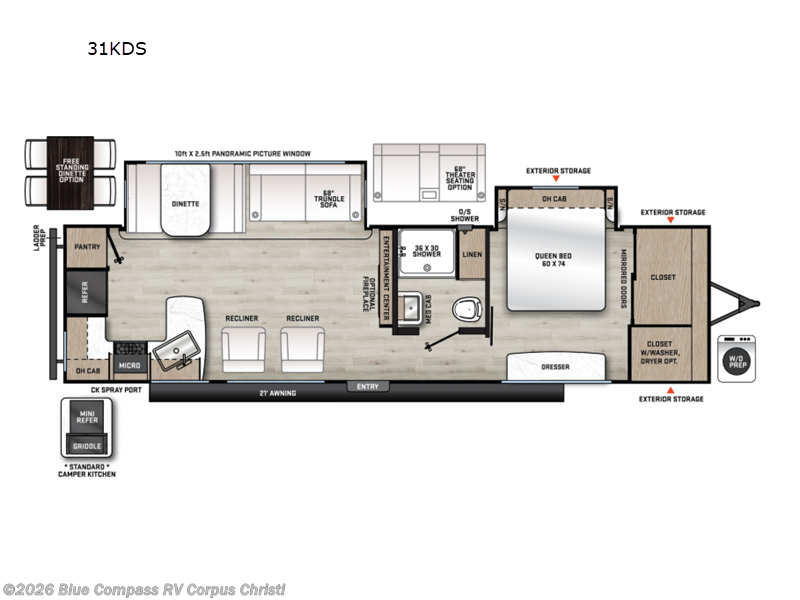 2026 Forest River Aurora 31KDS - New Travel Trailer For Sale by Blue Compass RV Corpus Christi in Corpus Christi, Texas features Slideout