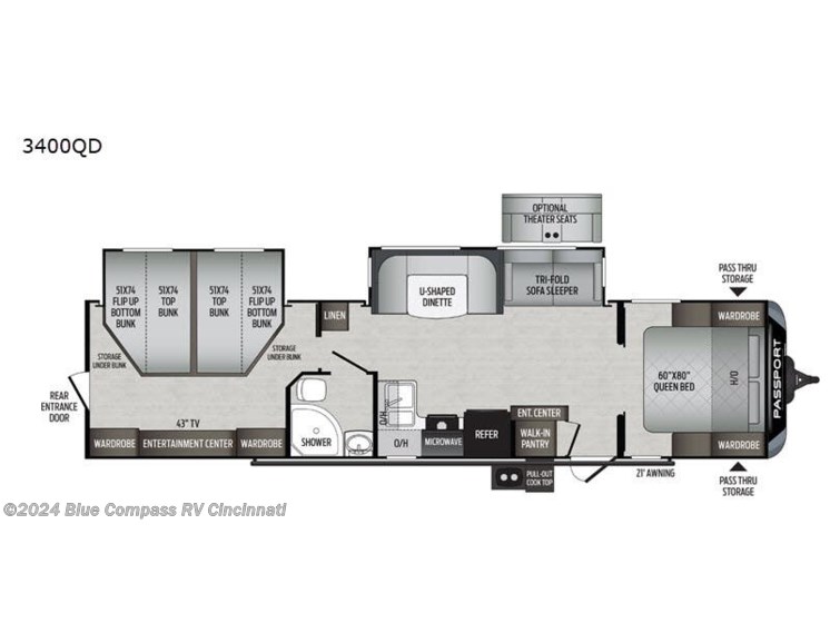 Used 2021 Keystone Passport 3400QD GT Series available in Cincinnati, Ohio