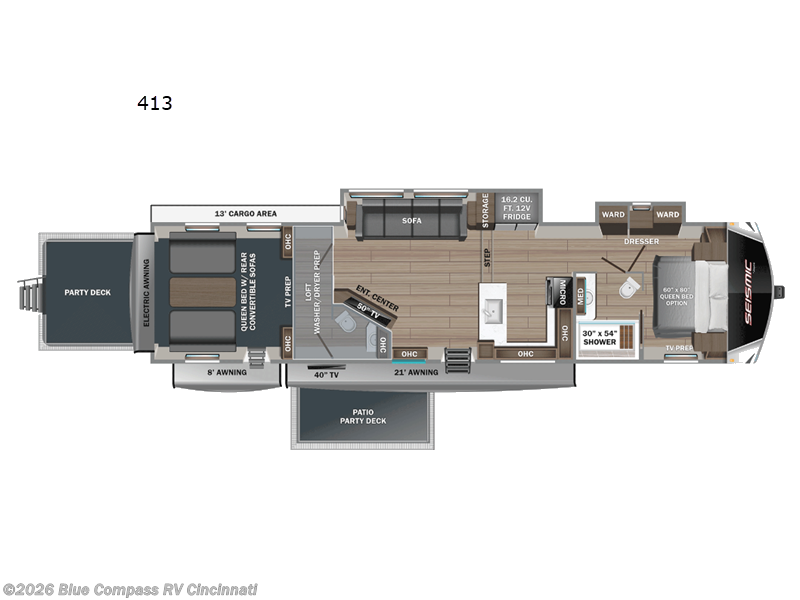 2026 Jayco Seismic 413 - New Toy Hauler For Sale by Blue Compass RV Cincinnati in Cincinnati, Ohio features Slideout