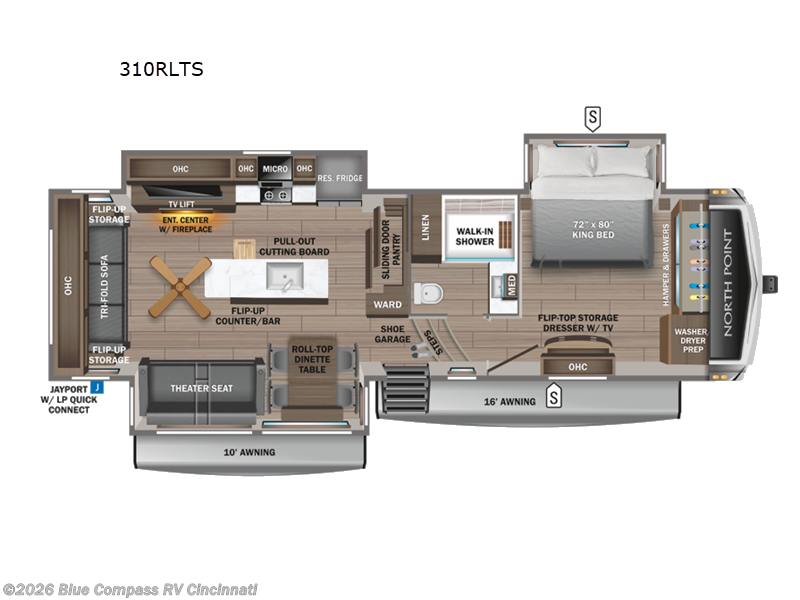 2026 Jayco North Point 310RLTS - New Fifth Wheel For Sale by Blue Compass RV Cincinnati in Cincinnati, Ohio features Slideout