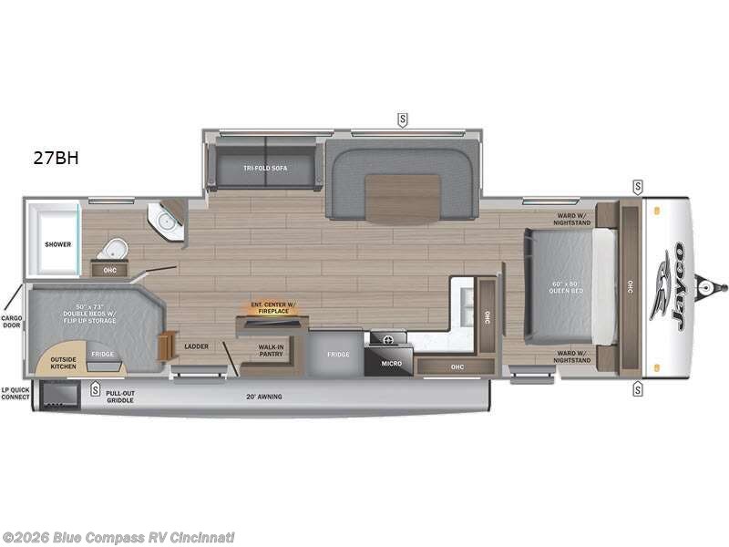 2026 Jayco Jay Feather 27BH - New Travel Trailer For Sale by Blue Compass RV Cincinnati in Cincinnati, Ohio features Slideout