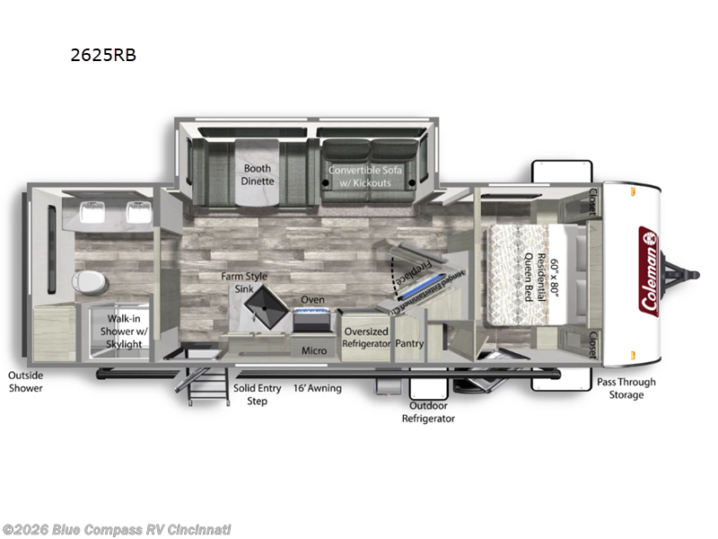 2024 Coleman Light 2625RB - Used Travel Trailer For Sale by Blue Compass RV Cincinnati in Cincinnati, Ohio features Slideout
