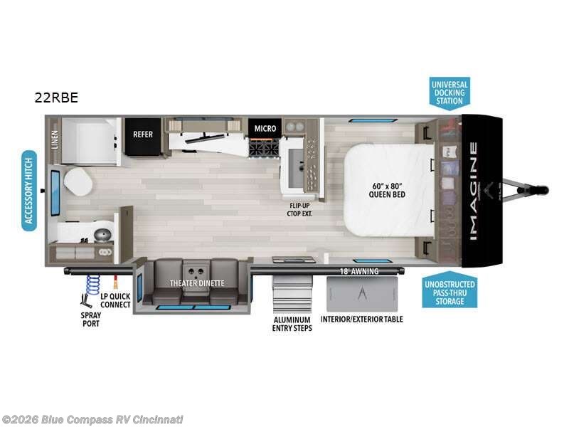 2026 Grand Design Imagine XLS 22RBE - New Travel Trailer For Sale by Blue Compass RV Cincinnati in Cincinnati, Ohio features Slideout