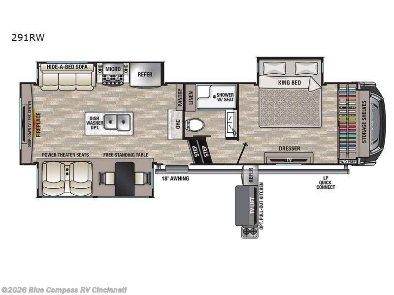 2021 Forest River Cedar Creek 291RW - Used Fifth Wheel For Sale by Blue Compass RV Cincinnati in Cincinnati, Ohio features Slideout