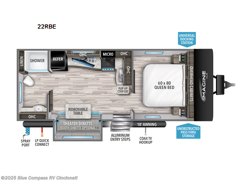 2022 Grand Design Imagine XLS 22RBE - Used Travel Trailer For Sale by Blue Compass RV Cincinnati in Cincinnati, Ohio features Slideout