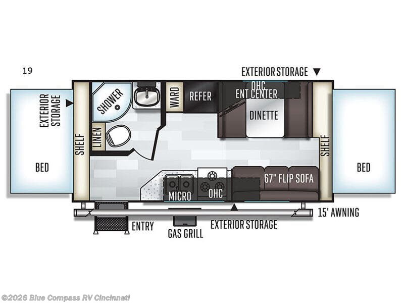2019 Forest River Rockwood Roo 19 - Used Travel Trailer For Sale by Blue Compass RV Cincinnati in Cincinnati, Ohio