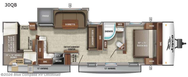 2021 Jayco Jay Feather 30QB - Used Travel Trailer For Sale by Blue Compass RV Cincinnati in Cincinnati, Ohio features Slideout